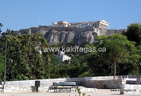 Peering up at the Parthenon, from the Monastiraki Metro Station
