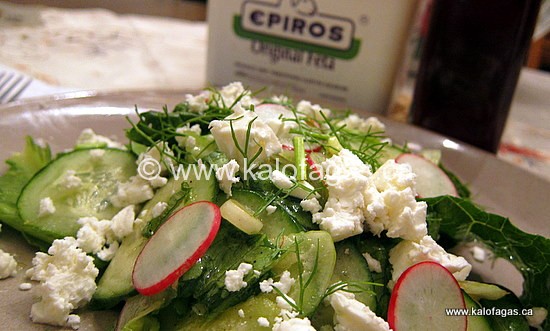 Radish And Cucumber Salad With Feta Kalofagasca