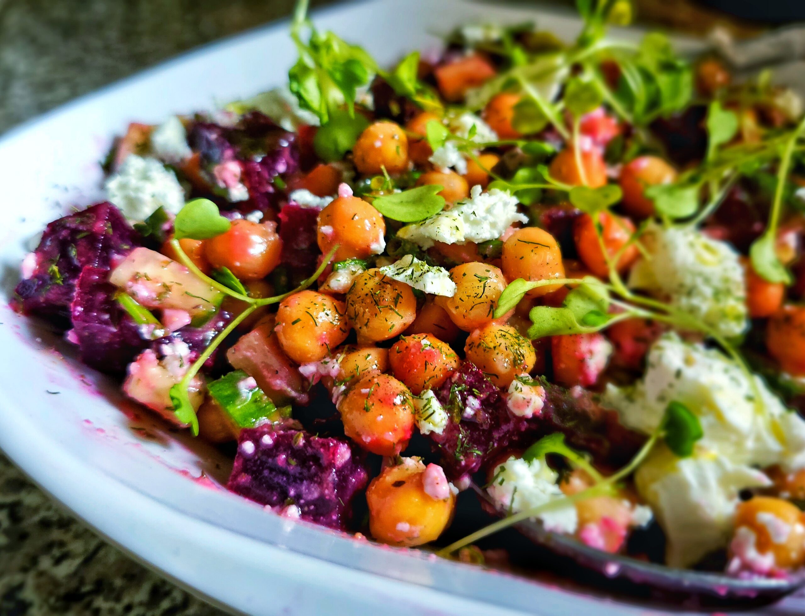 Chickpea Salad With Beets & Feta | Kalofagas.ca